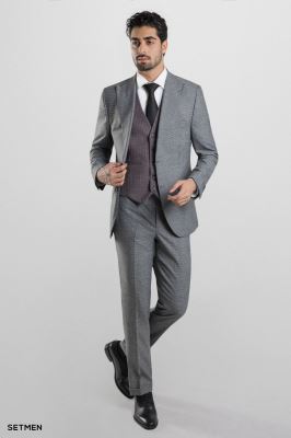 کت و شلوار مردانه سه تکه یقه بلیزر ژیله دورو