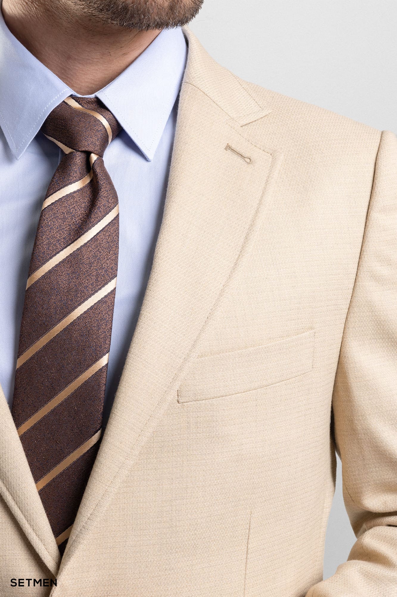 کت تک مردانه یقه انگلیسی نیم آستر دو دکمه