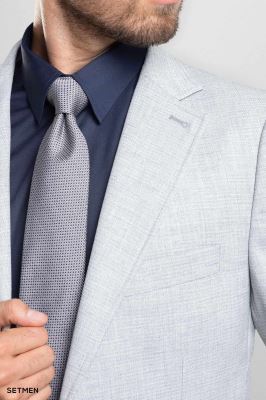 کت تک مردانه یقه انگلیسی نیم آستر دو دکمه