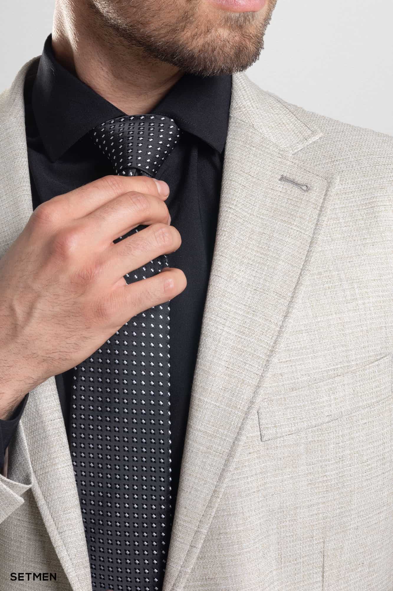 کت تک مردانه یقه انگلیسی نیم آستر دو دکمه