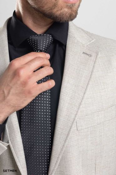 کت تک مردانه یقه انگلیسی نیم آستر دو دکمه