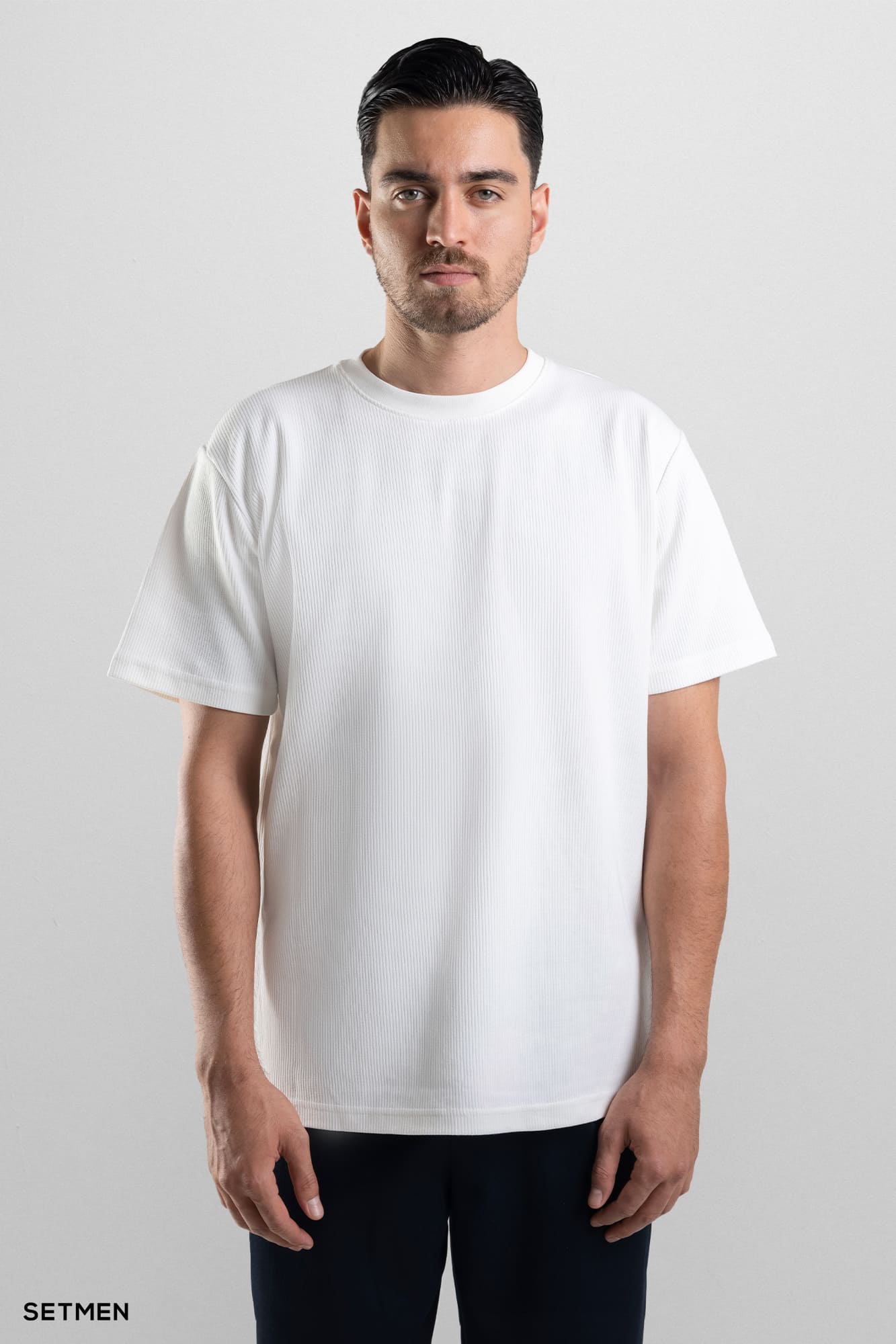 تیشرت مردانه ژاکارد یقه گرد