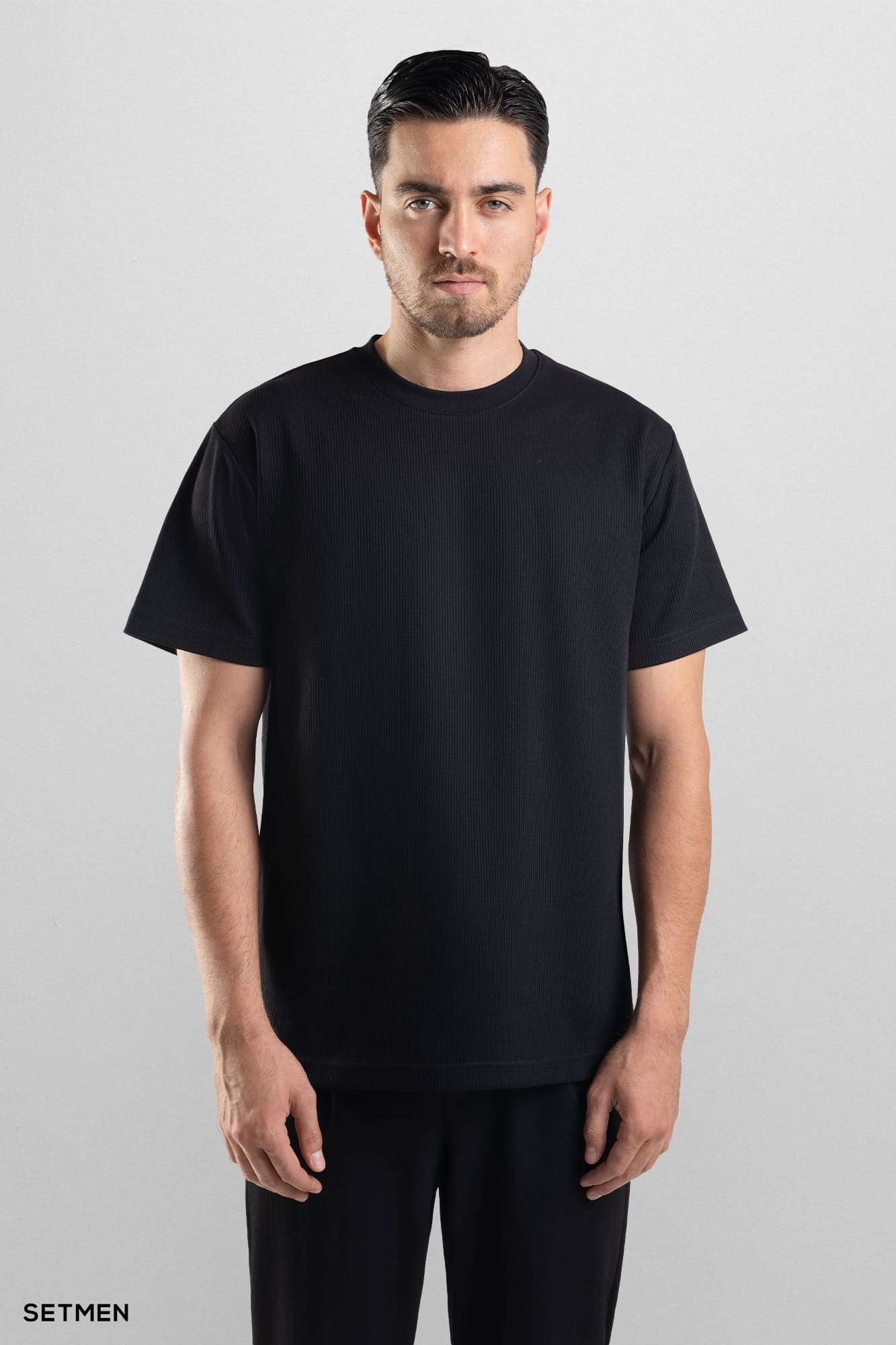 تیشرت مردانه ژاکارد یقه گرد