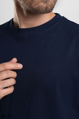 تیشرت مردانه ژاکارد یقه گرد