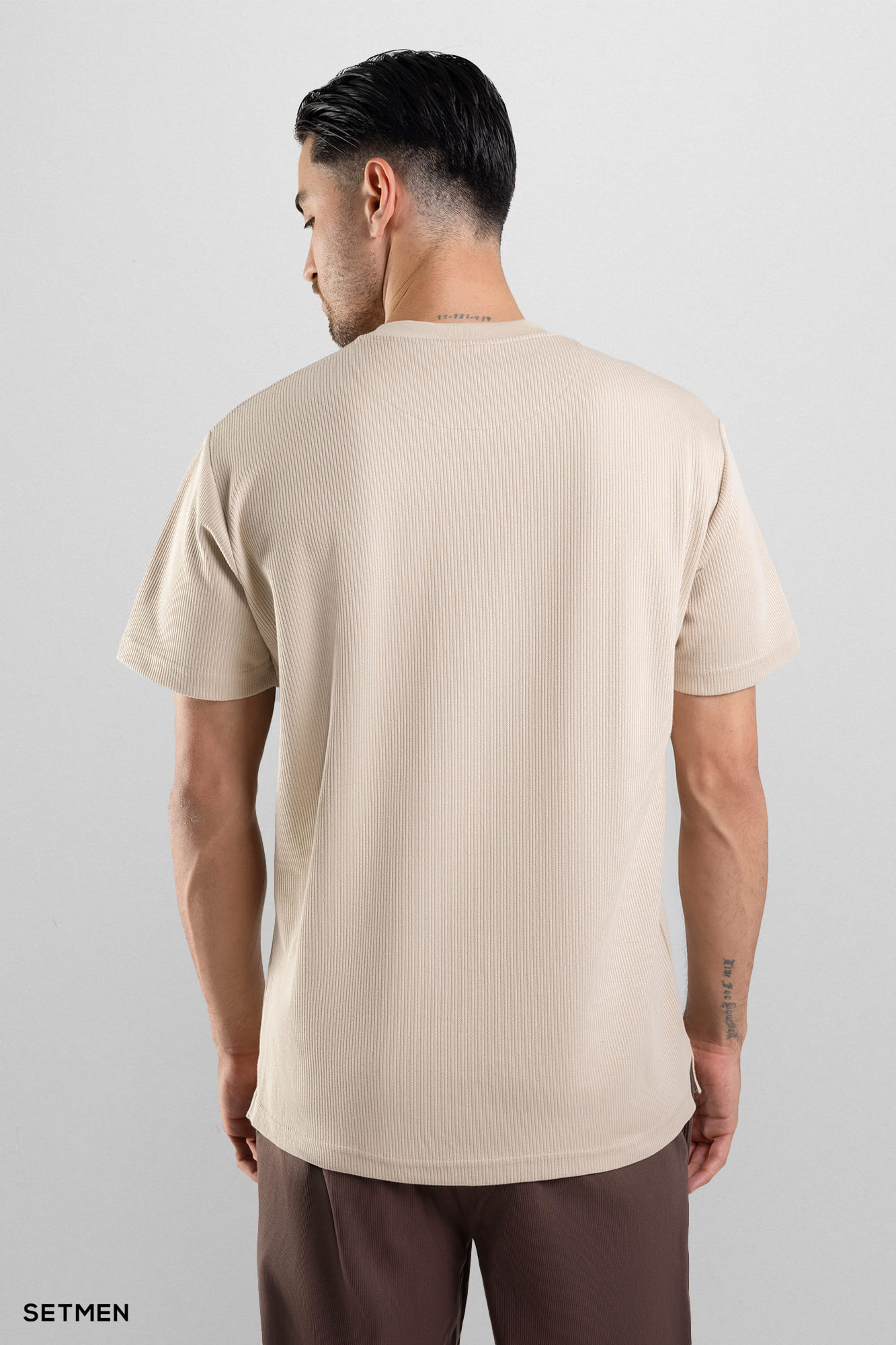 تیشرت مردانه ژاکارد یقه گرد