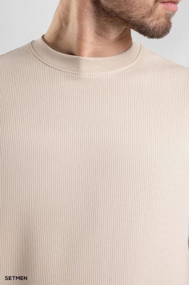 تیشرت مردانه ژاکارد یقه گرد