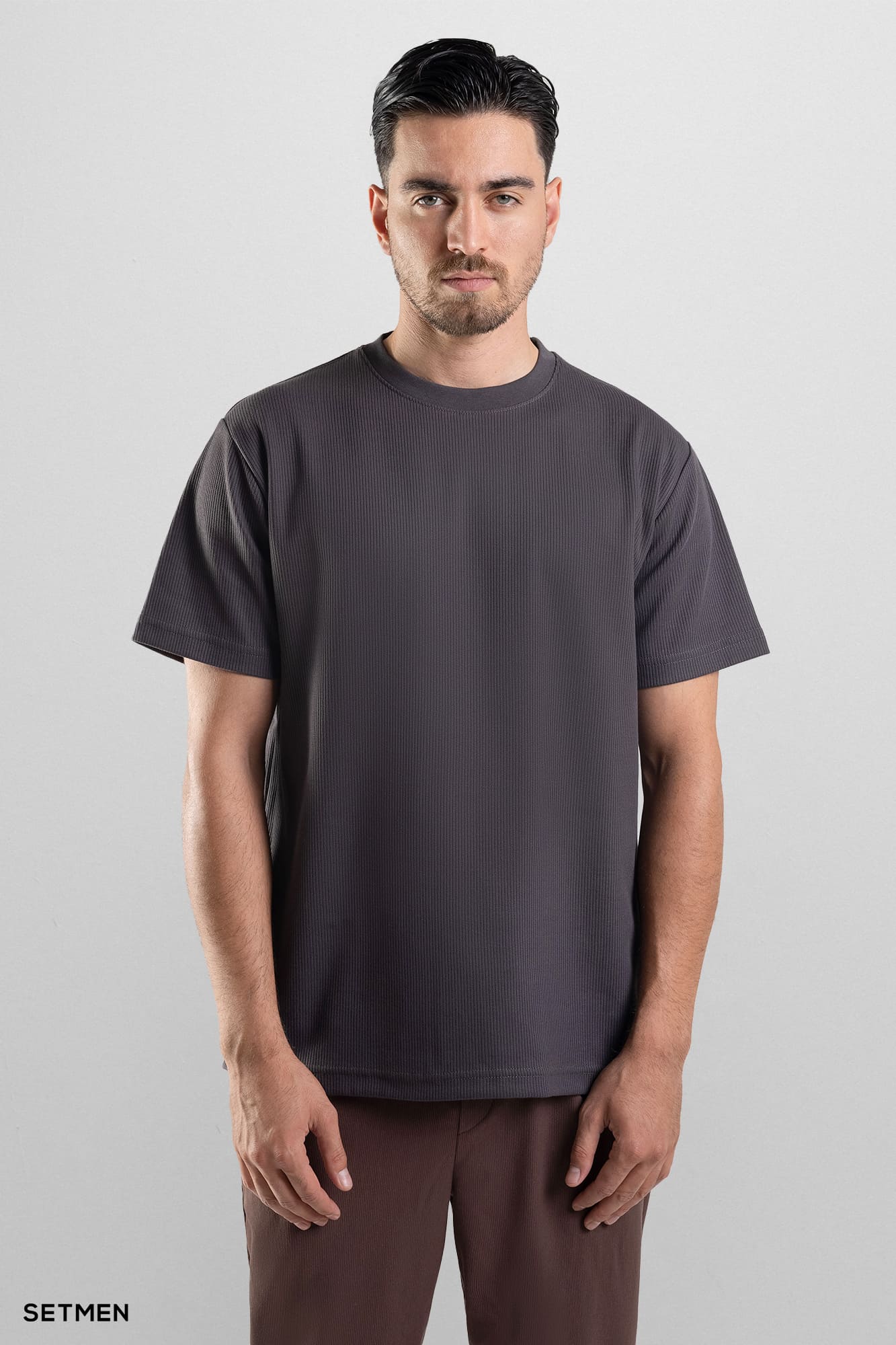 تیشرت مردانه ژاکارد یقه گرد