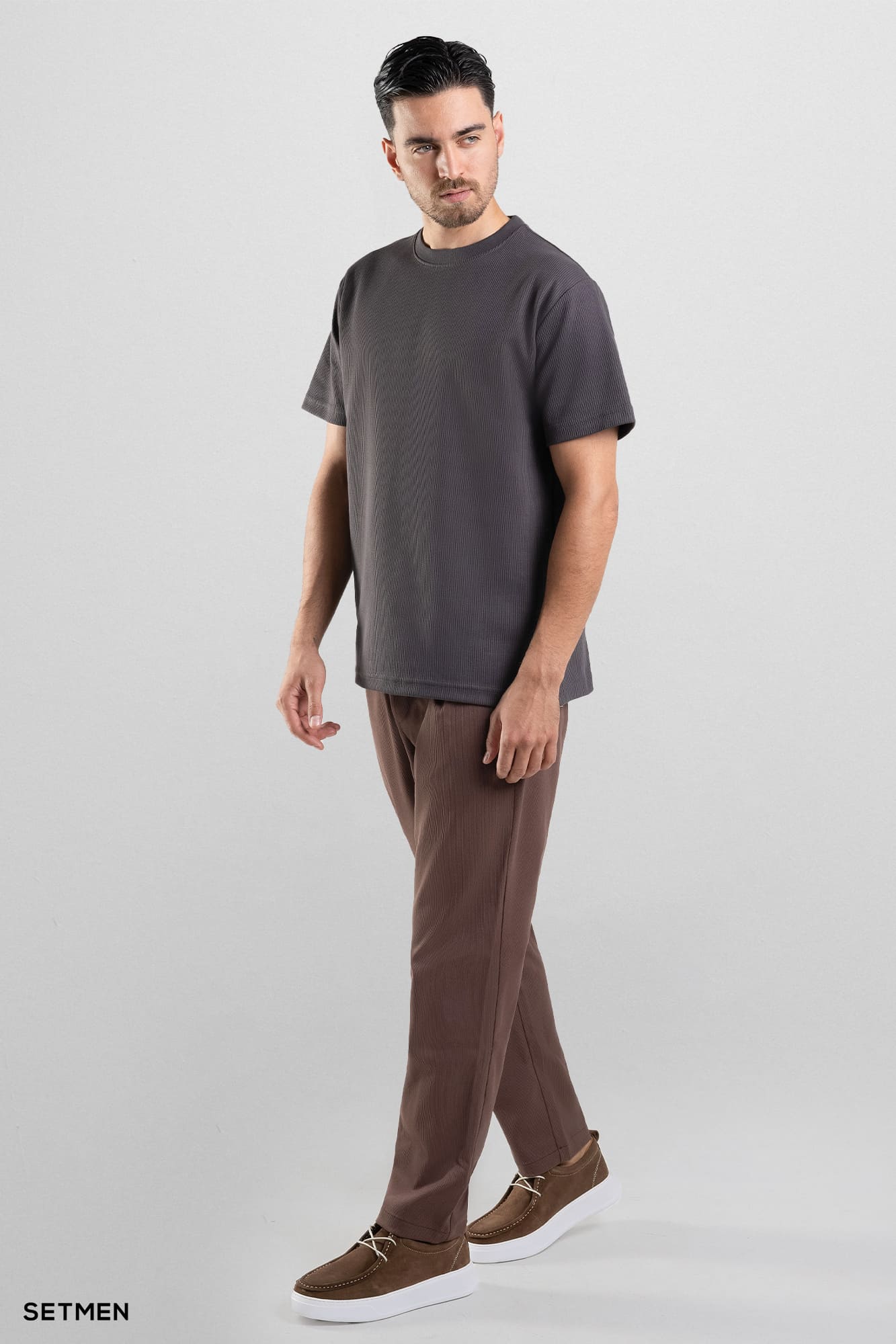 تیشرت مردانه ژاکارد یقه گرد