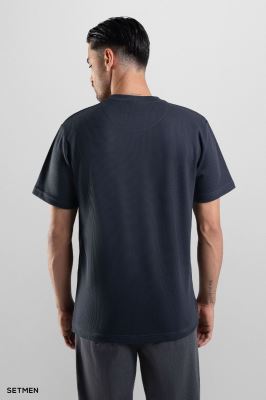 تیشرت مردانه ژاکارد یقه گرد