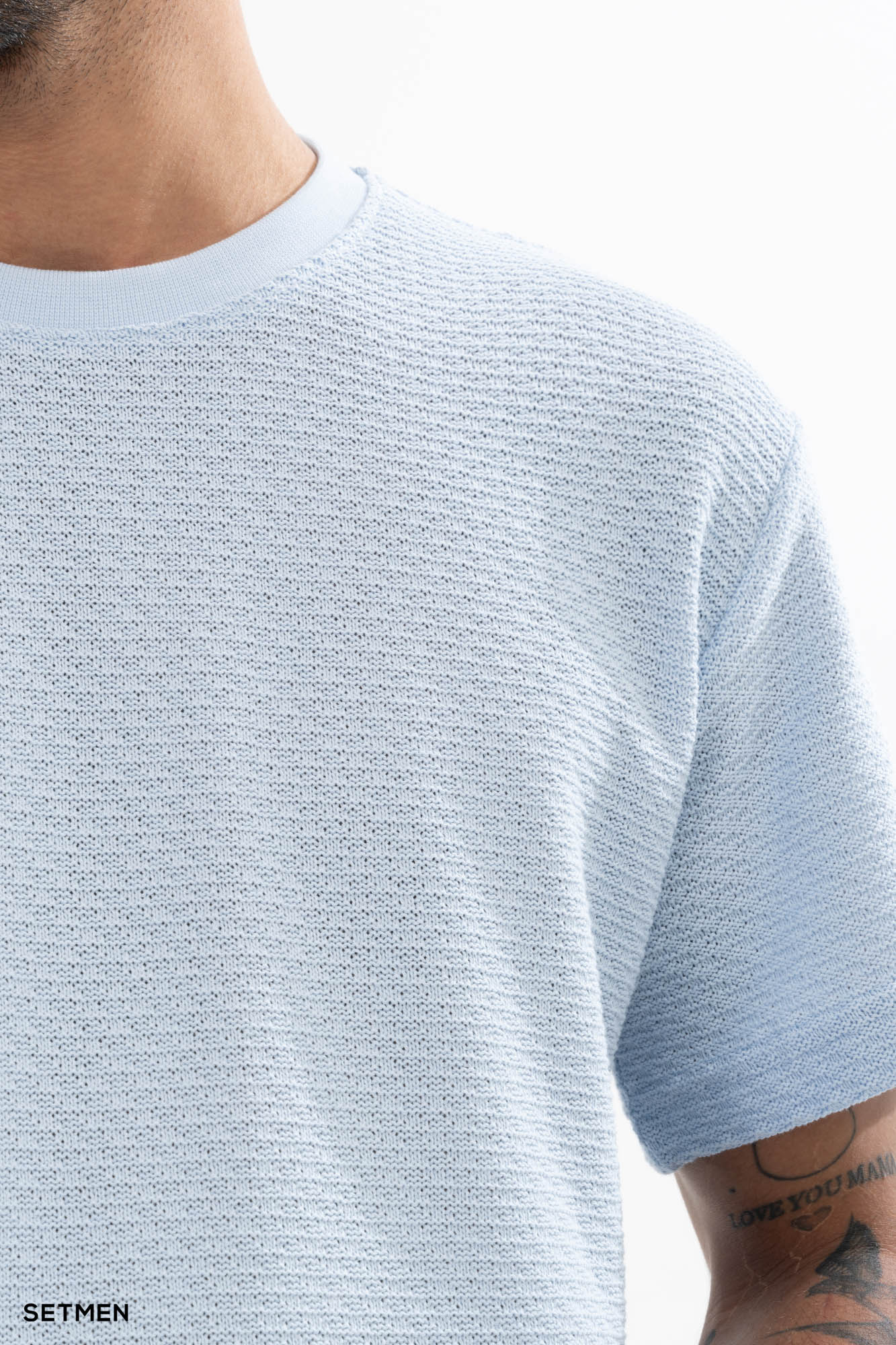 تیشرت مردانه ژاکارد یقه گرد