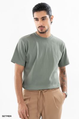 تیشرت مردانه ژاکارد یقه گرد