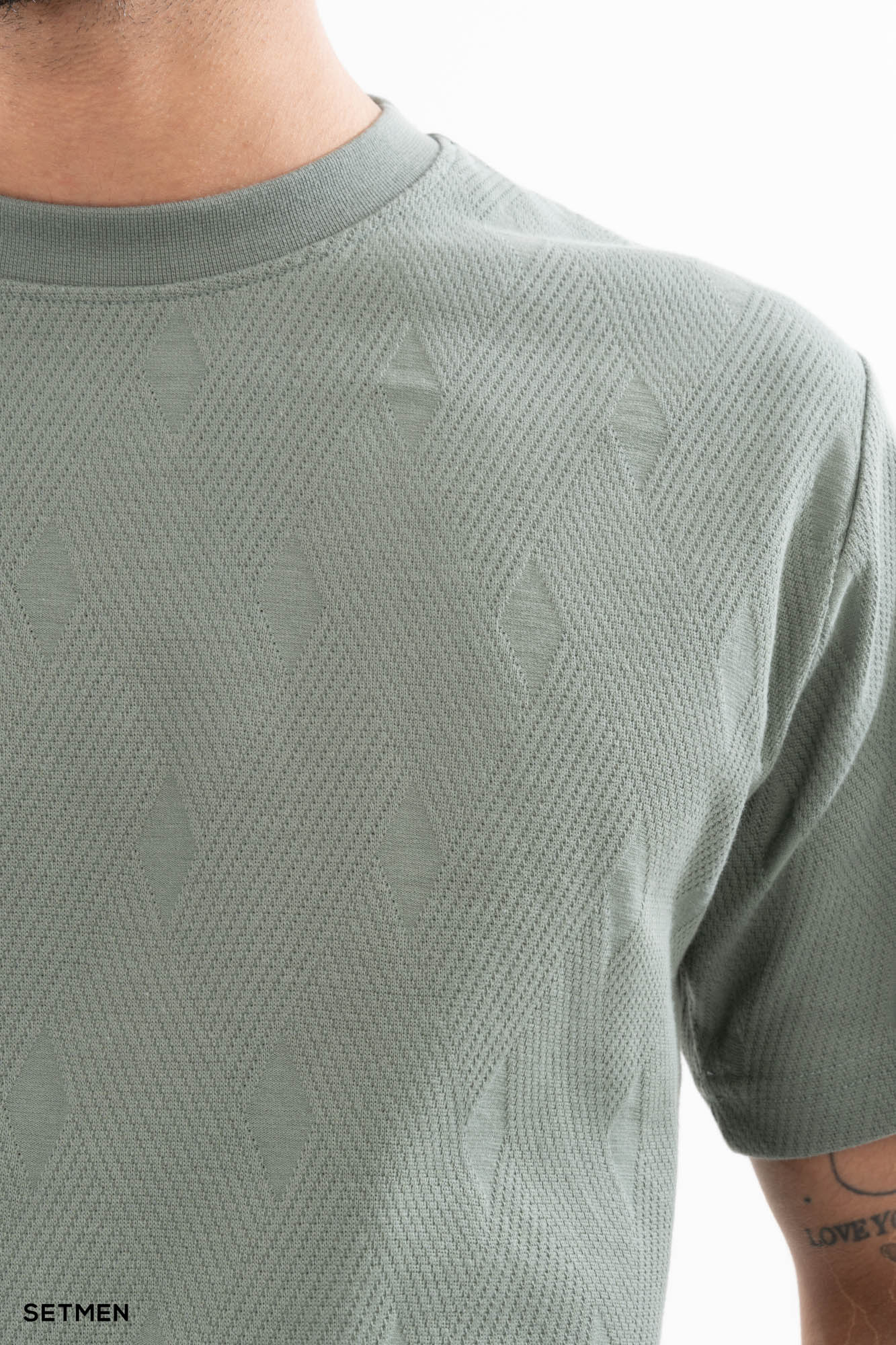 تیشرت مردانه ژاکارد یقه گرد