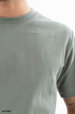 تیشرت مردانه ژاکارد یقه گرد