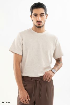 تیشرت مردانه ژاکارد یقه گرد