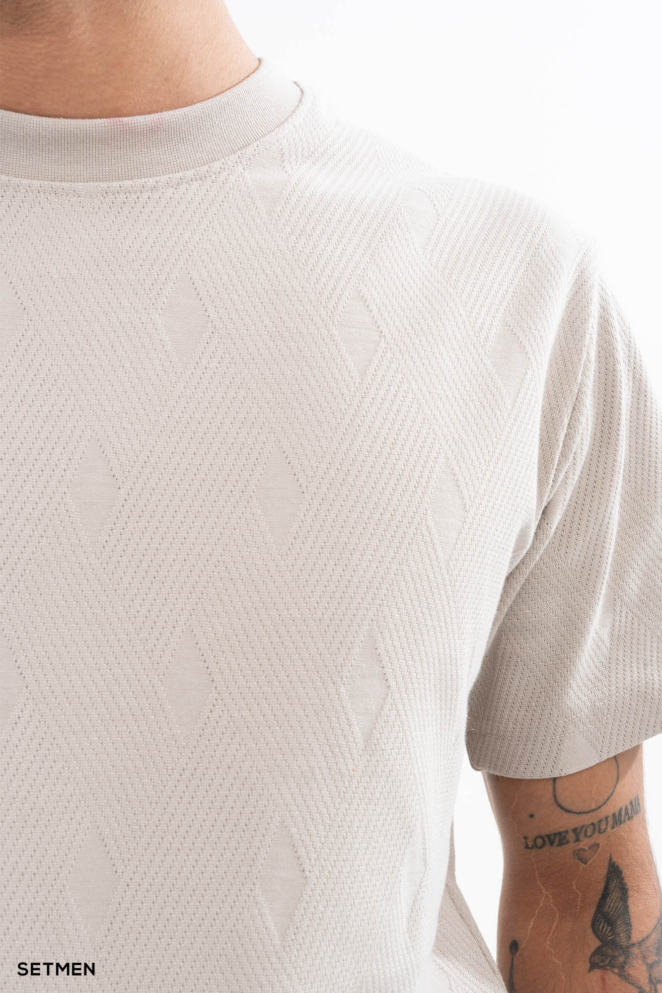 تیشرت مردانه ژاکارد یقه گرد