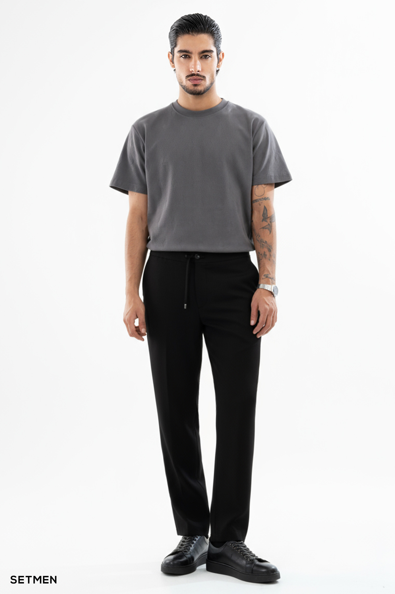 تیشرت مردانه ژاکارد یقه گرد