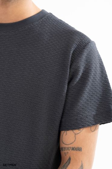 تیشرت مردانه ژاکارد یقه گرد