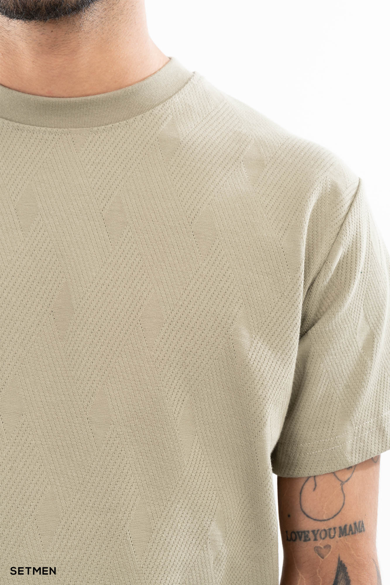 تیشرت مردانه ژاکارد یقه گرد