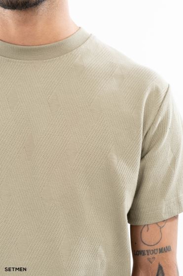 تیشرت مردانه ژاکارد یقه گرد