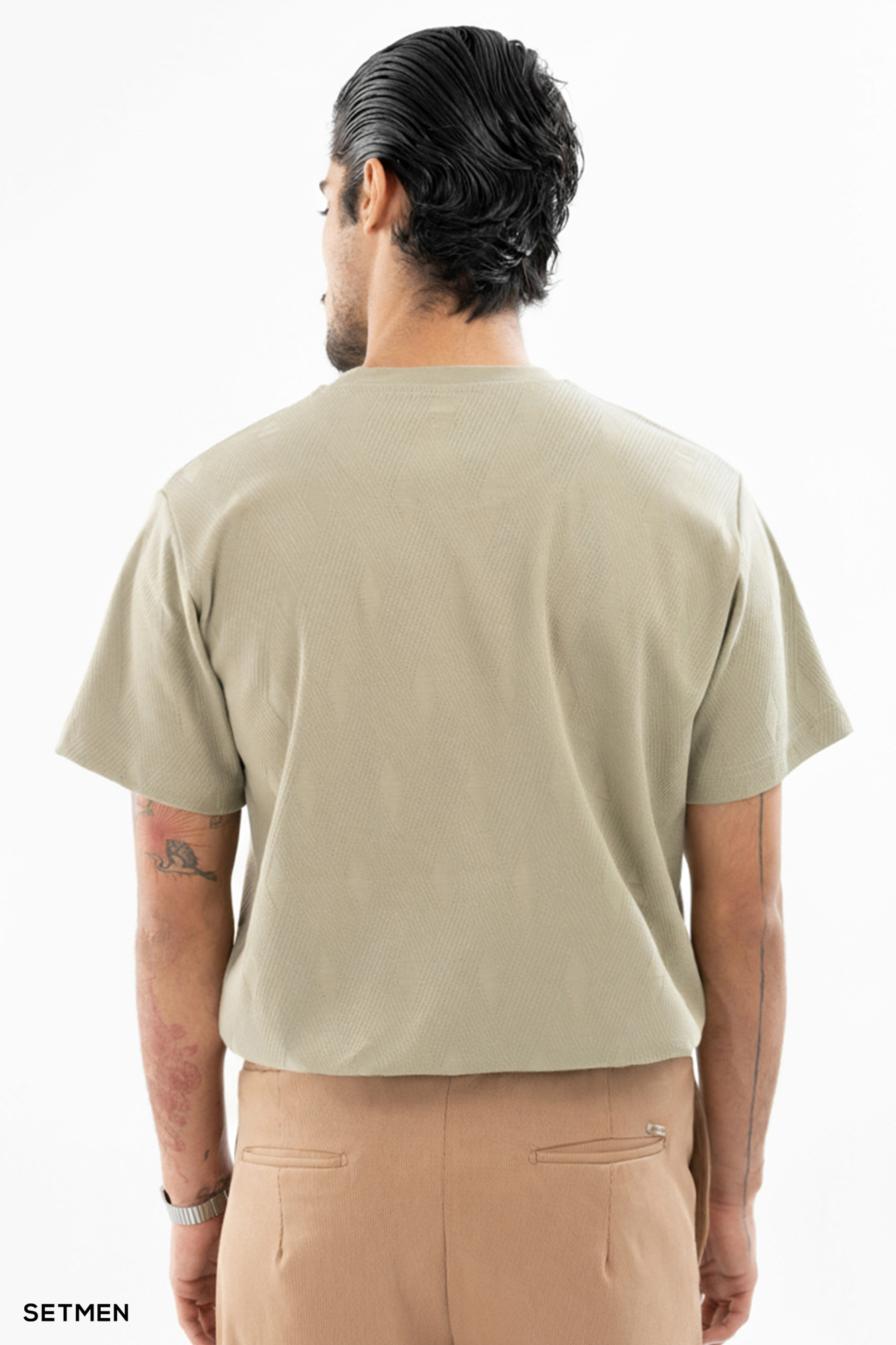 تیشرت مردانه ژاکارد یقه گرد