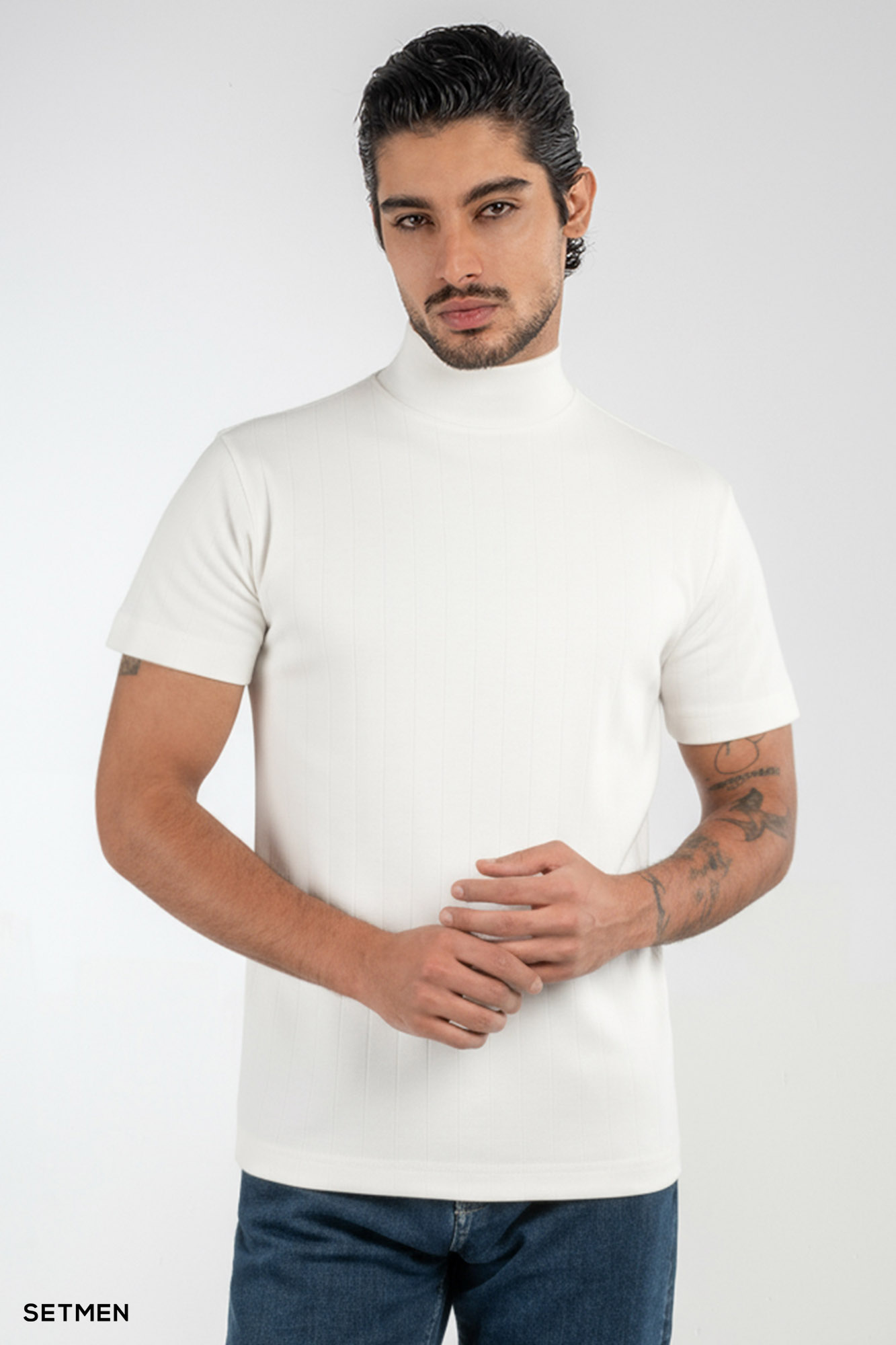 یقه اسکی مردانه آستین کوتاه