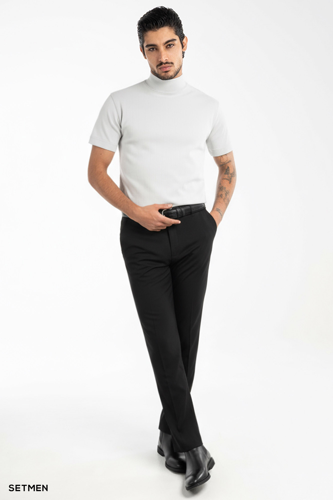 یقه اسکی مردانه آستین کوتاه