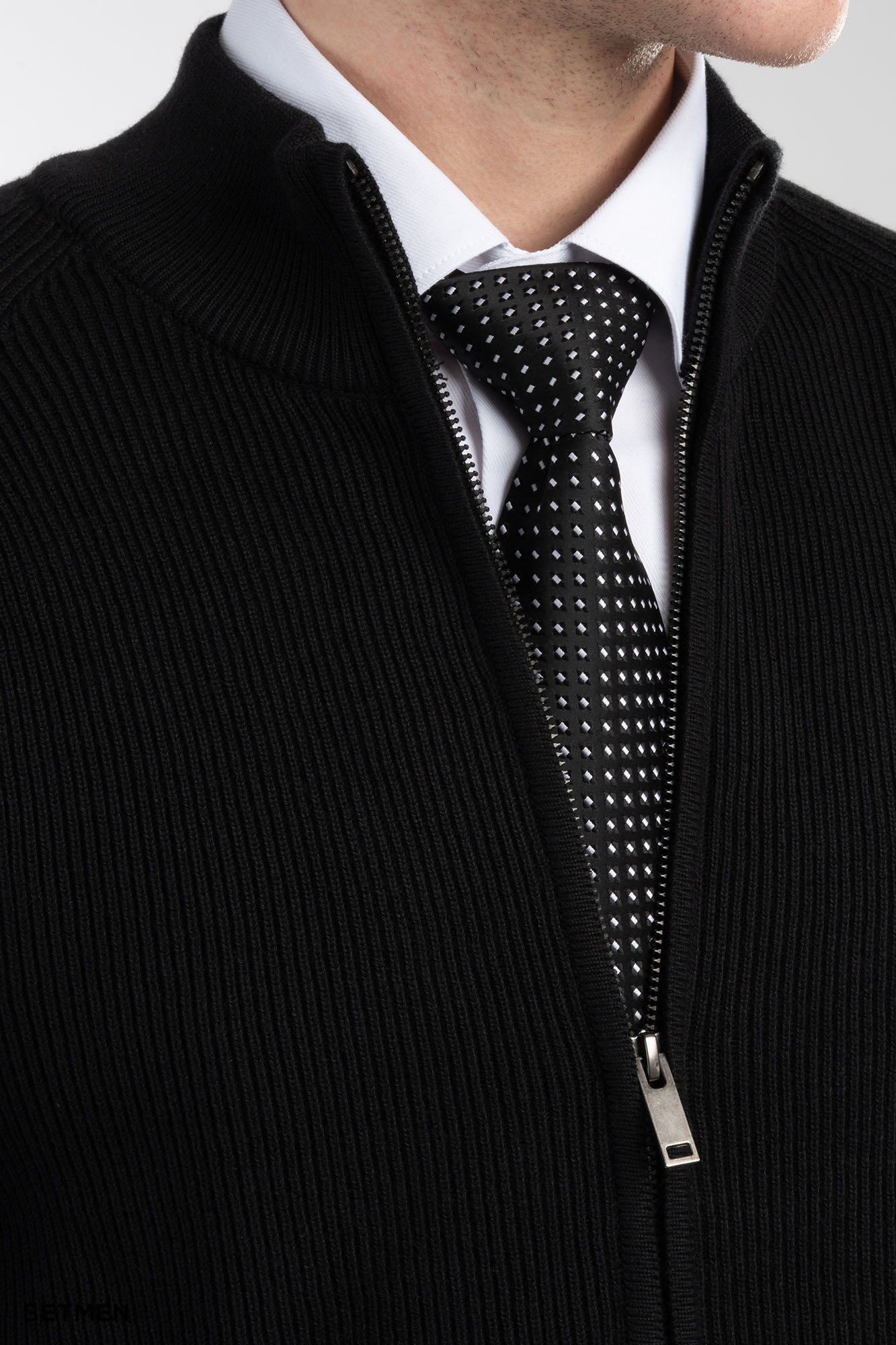 بافت مردانه آستین رگلان تمام زیپ