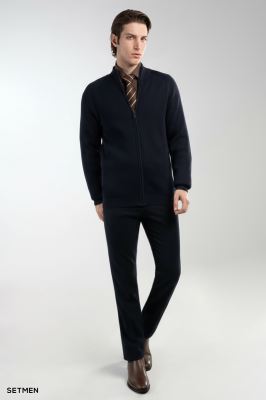 بافت مردانه آستین رگلان تمام زیپ