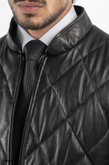 کاپشن مردانه چرم طبیعی