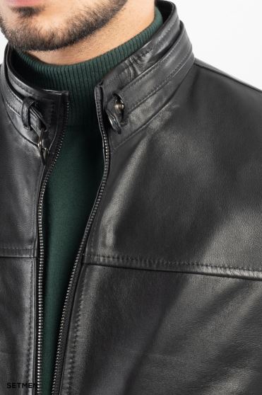 کاپشن مردانه چرم طبیعی