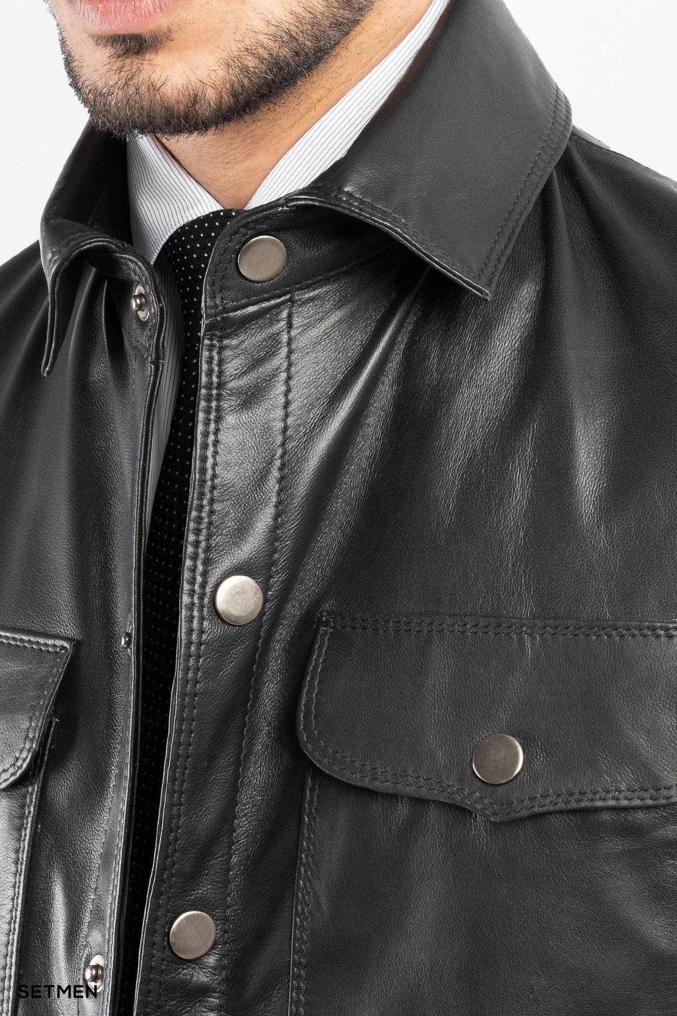 کاپشن مردانه چرم طبیعی