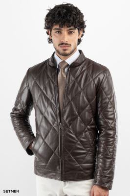 کاپشن مردانه چرم طبیعی