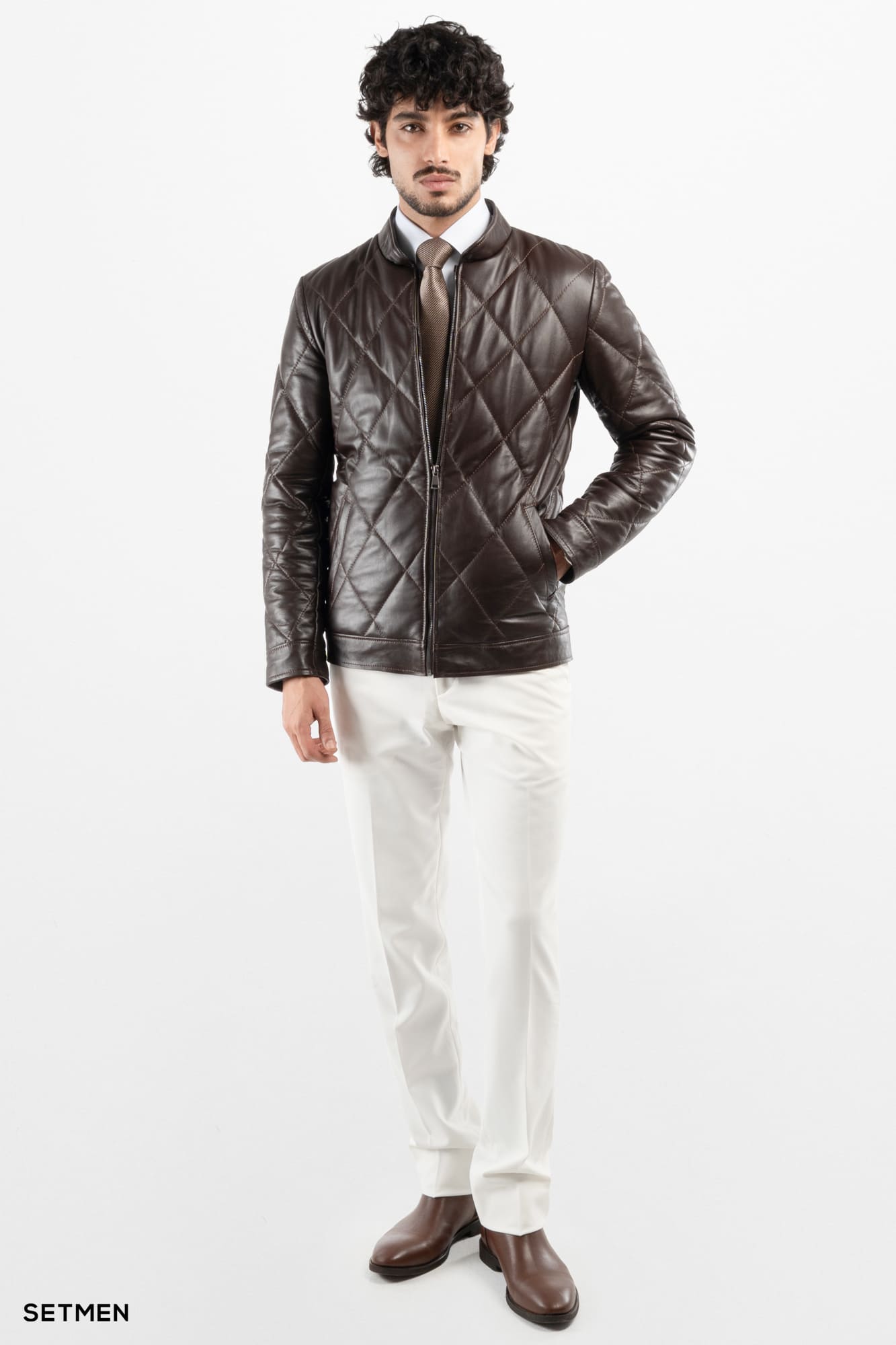 کاپشن مردانه چرم طبیعی