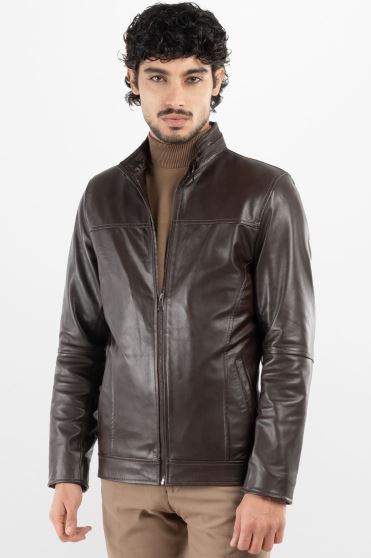 کاپشن مردانه چرم طبیعی