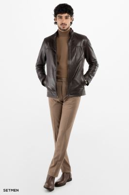 کاپشن مردانه چرم طبیعی