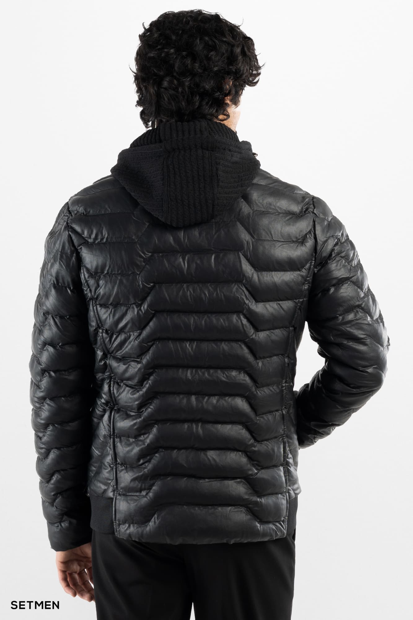 کاپشن مردانه چرم مصنوعی پفی