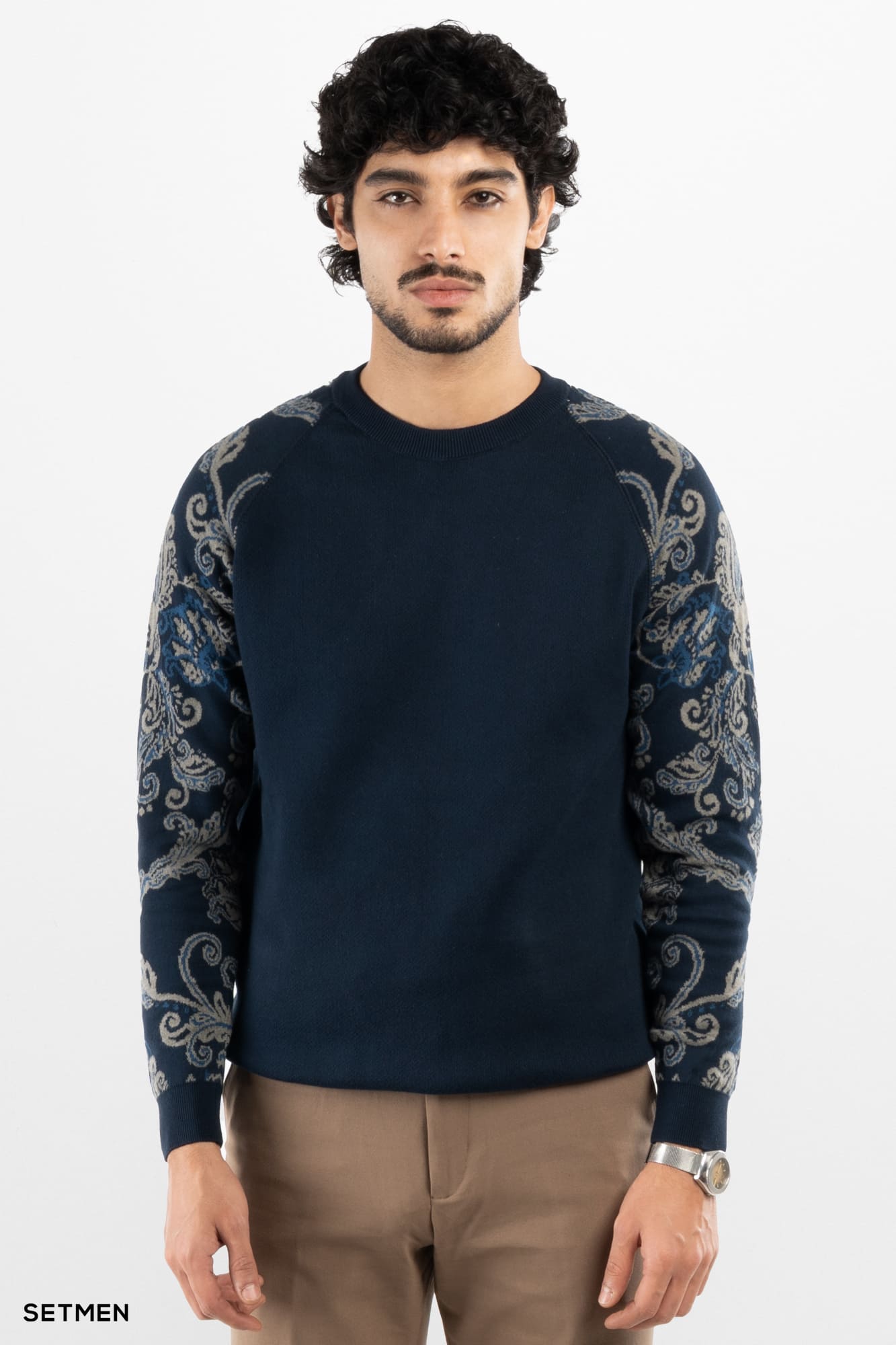 بافت مردانه آستین طرح دار